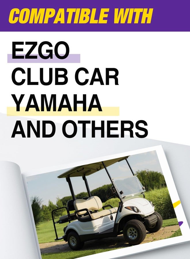 HOWBOW أحزمة أمان عربات الجولف HOWBOW لعربات EZGO و Club Car و Yamaha، طقم أحزمة أمان عالمية قابلة للسحب مكون من 4 قطع، ترقية أحزمة الأمان لأربعة ركاب TXT RXV DS Preceder، معظم عربات الجولف، المقعد الأمامي والخلفي بدون دعامة - Image 2